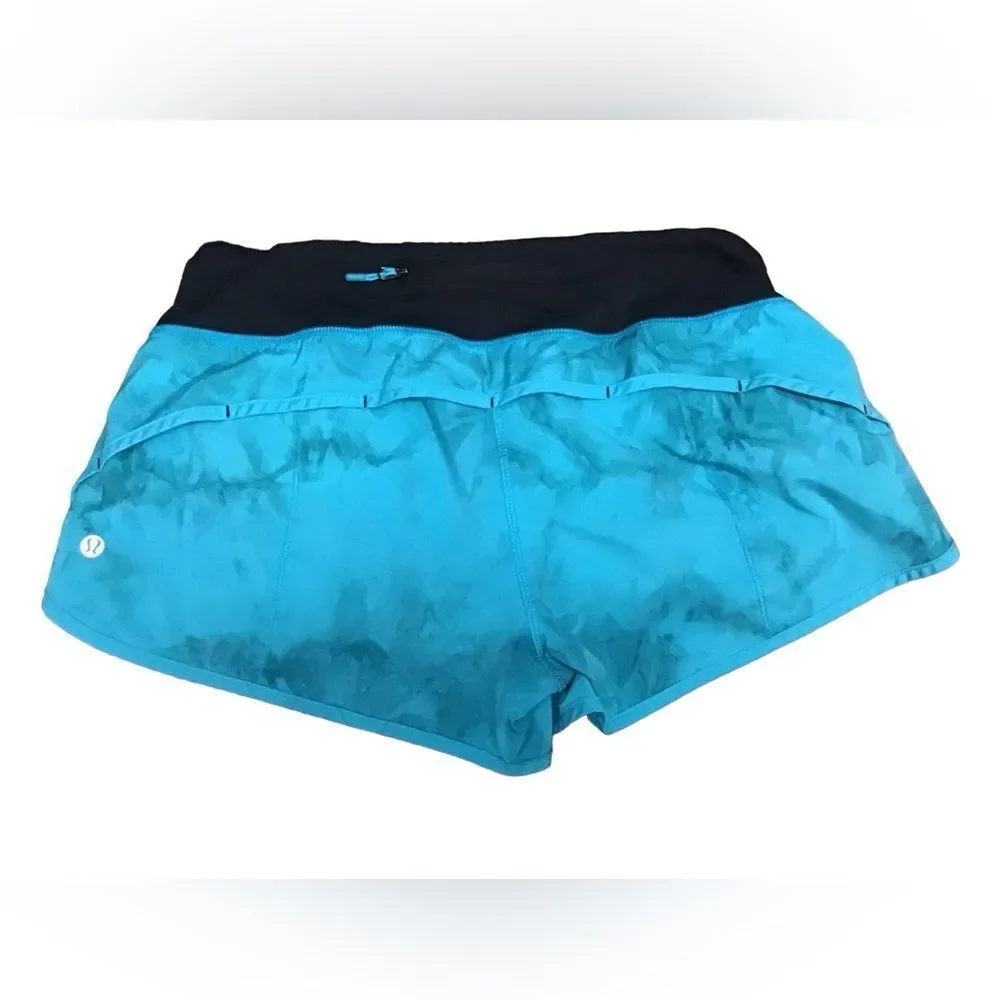 Lululemon Speed Shorts Patterned Blue - Picture 2 of 4